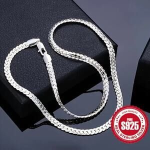 925 Chain Necklace Petite Size Sterling Silver Cuban Snake Birthday Christmas